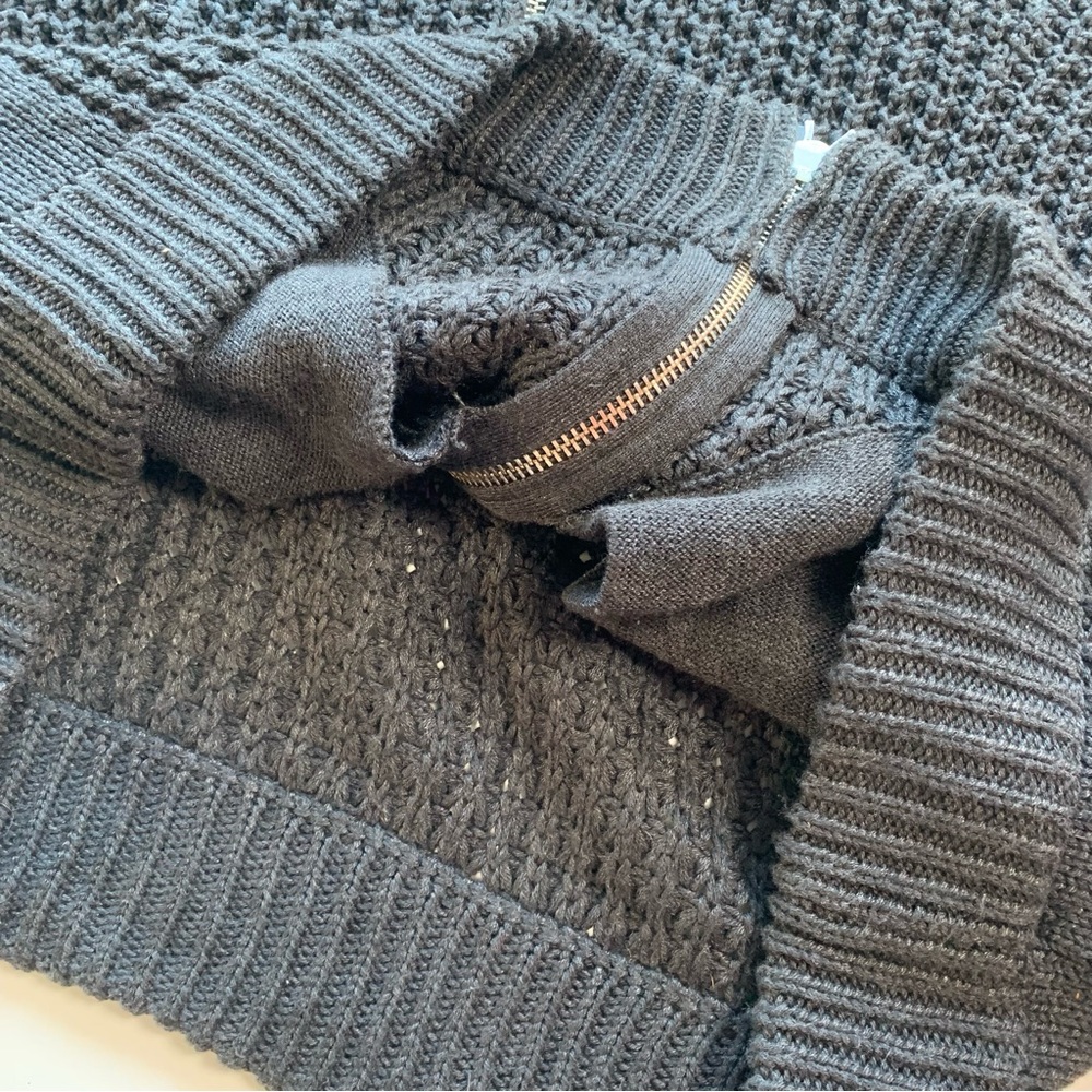 Trovata Black Hooded Knit Zip-Up Cardigan - Picture 2 of 11
